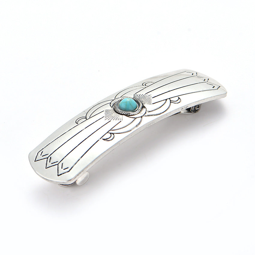 Wholesale hot hair accessories fashion retro and wind hair clip set gem spring clip